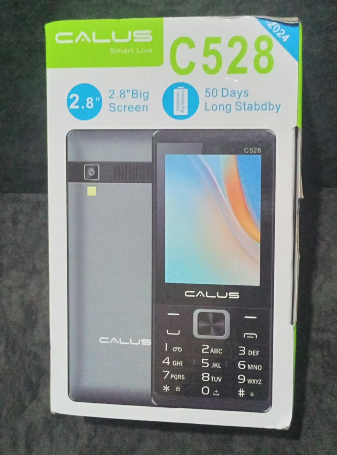 CALUS C528 phone 2.8" big screen 2500mAh big battery 50days long standby Calus smart live wireless FM flashlight camera featured phone