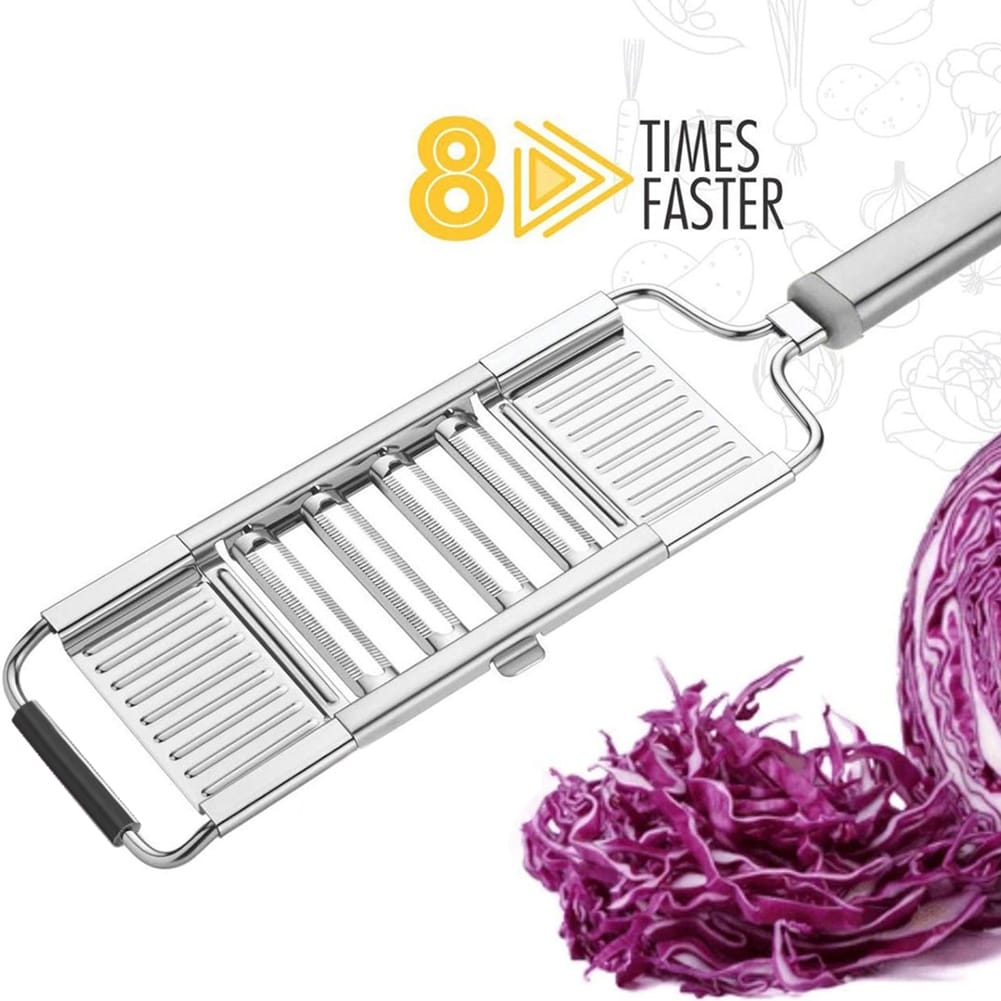 Multi-Purpose Vegetable Slicer Set,Stainless Steel Cheese Grater & Vegetable Chopper with 4 adjustable Blades for Vegetables, Fruits,Hand-held Shredder Cutter Grater Slicer Kitchen Tool