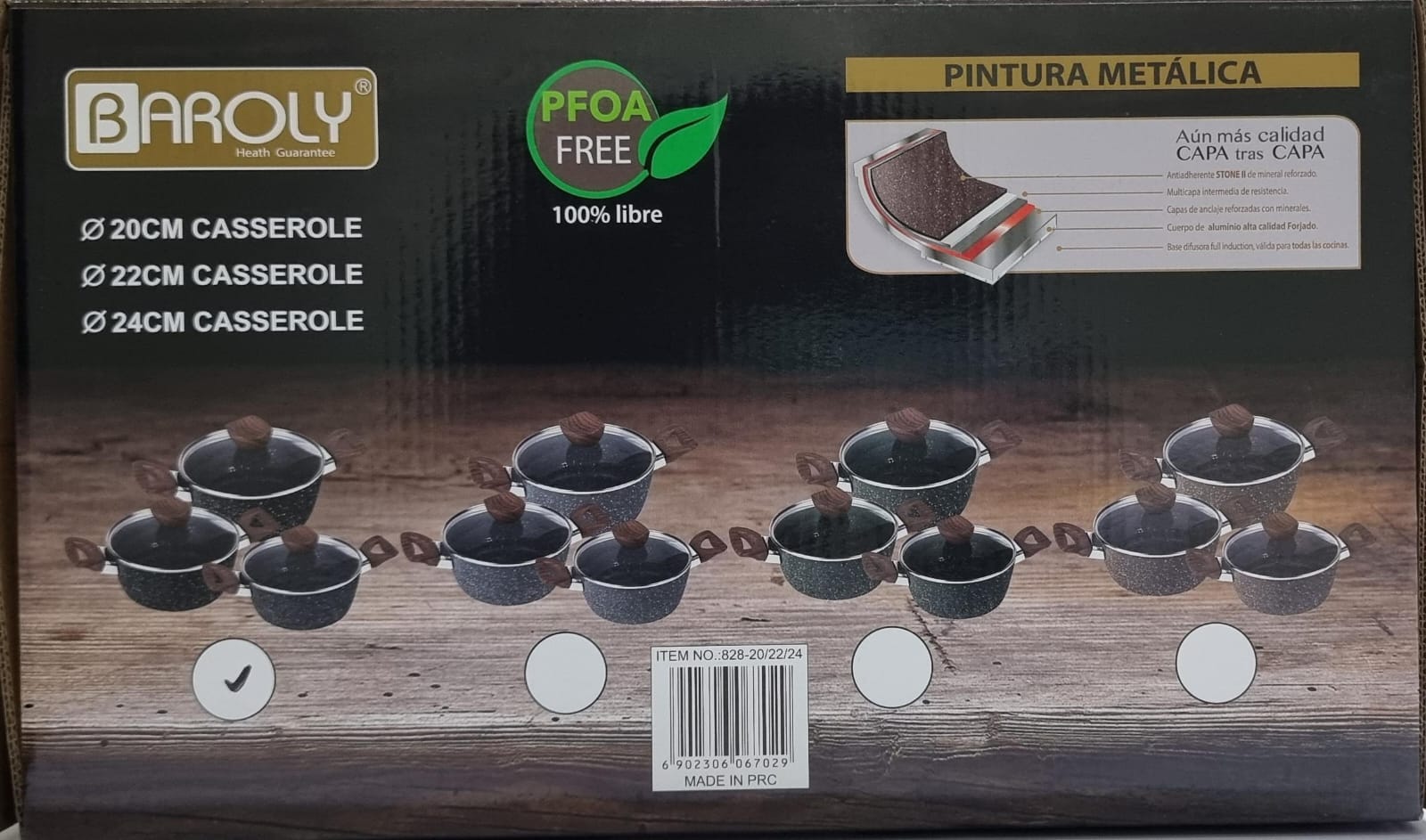 Germany Baroly 3 Pots Set, Nonstick Cookware Set ,Induction Kitchen Cookware Sets  Oven Safe, black, green,coffee,grey