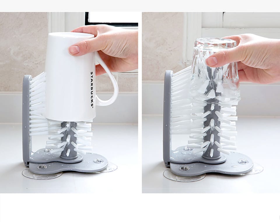 Kitchen Cups or tumbler cleaning brush that cleans inside and outside at once