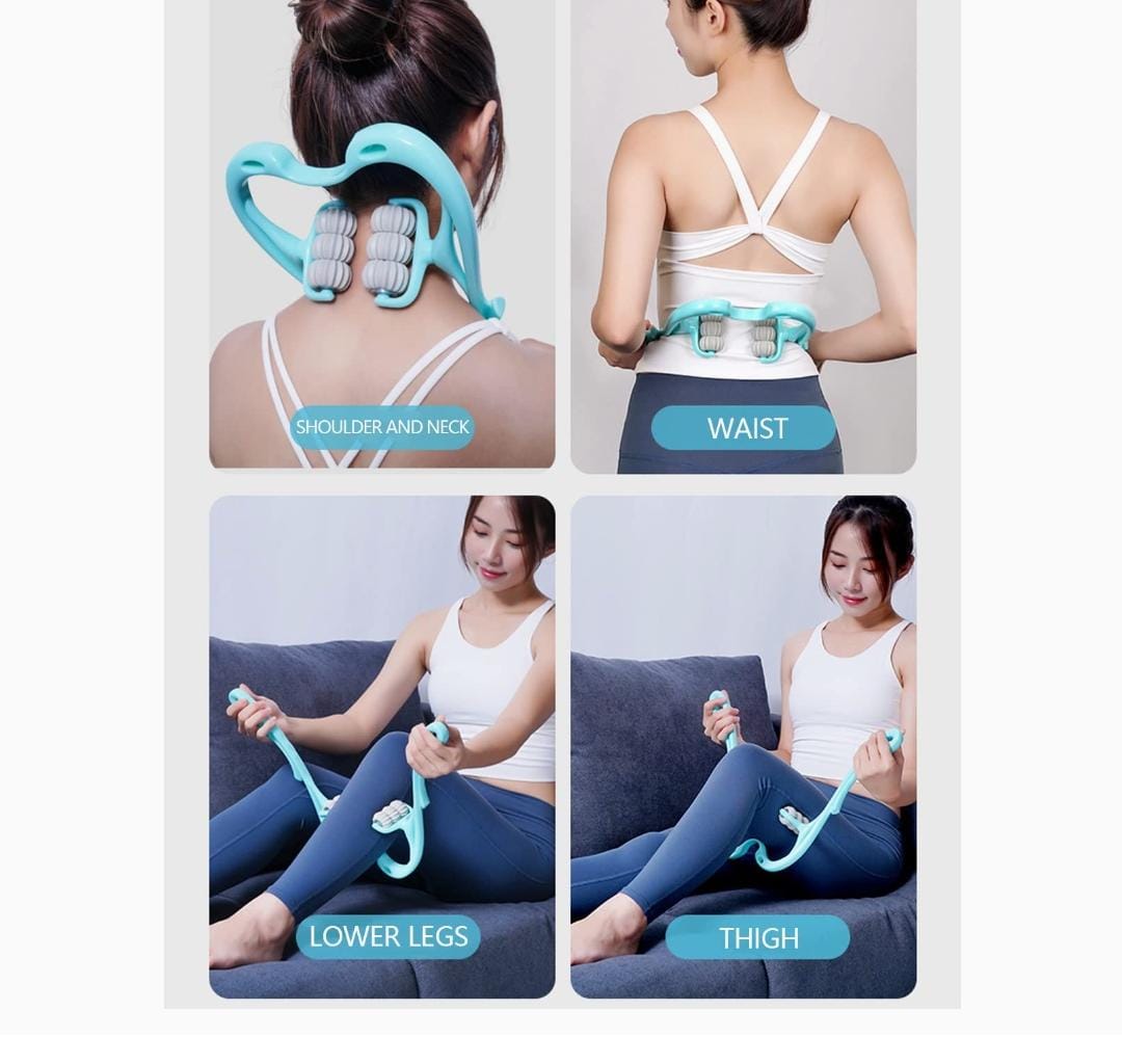 Neck Massager Roller for Targeted Neck Pain Relief - Handheld Massager with 6 Balls for Deep Tissue Massage in Neck, Back, and Shoulders