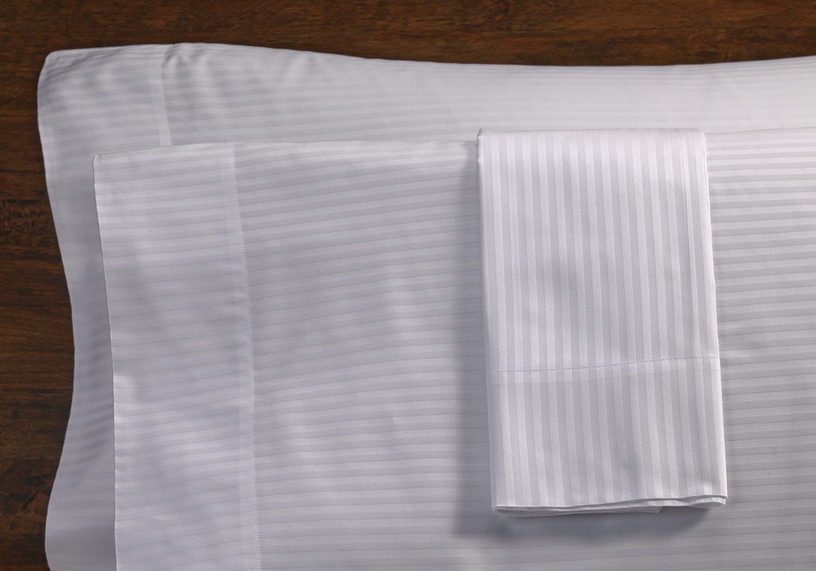 Luxury Queen Size Pillow Case Set of 2 100% Egyptian Cotton Stripe Pillow Covers 1000 Thread Count Sateen White Cooling Cover