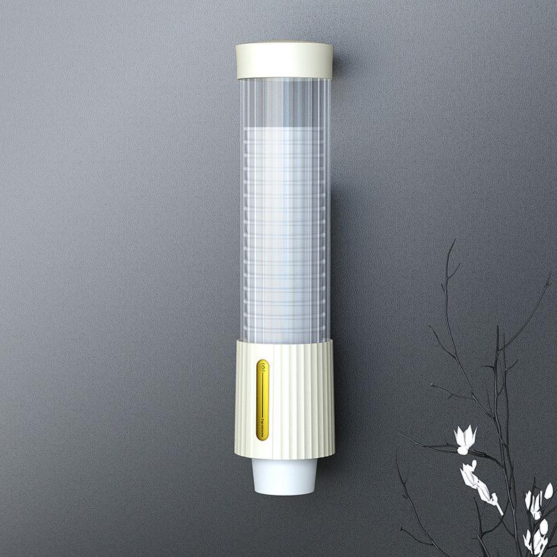 Cup Dispenser, Wall Mount Water Cooler Cup Dispenser fits 4-7 oz Disposable Paper and Plastic Cups, Pull Type Cup Holder for Bathroom, Office, Break Room, Gym, White.