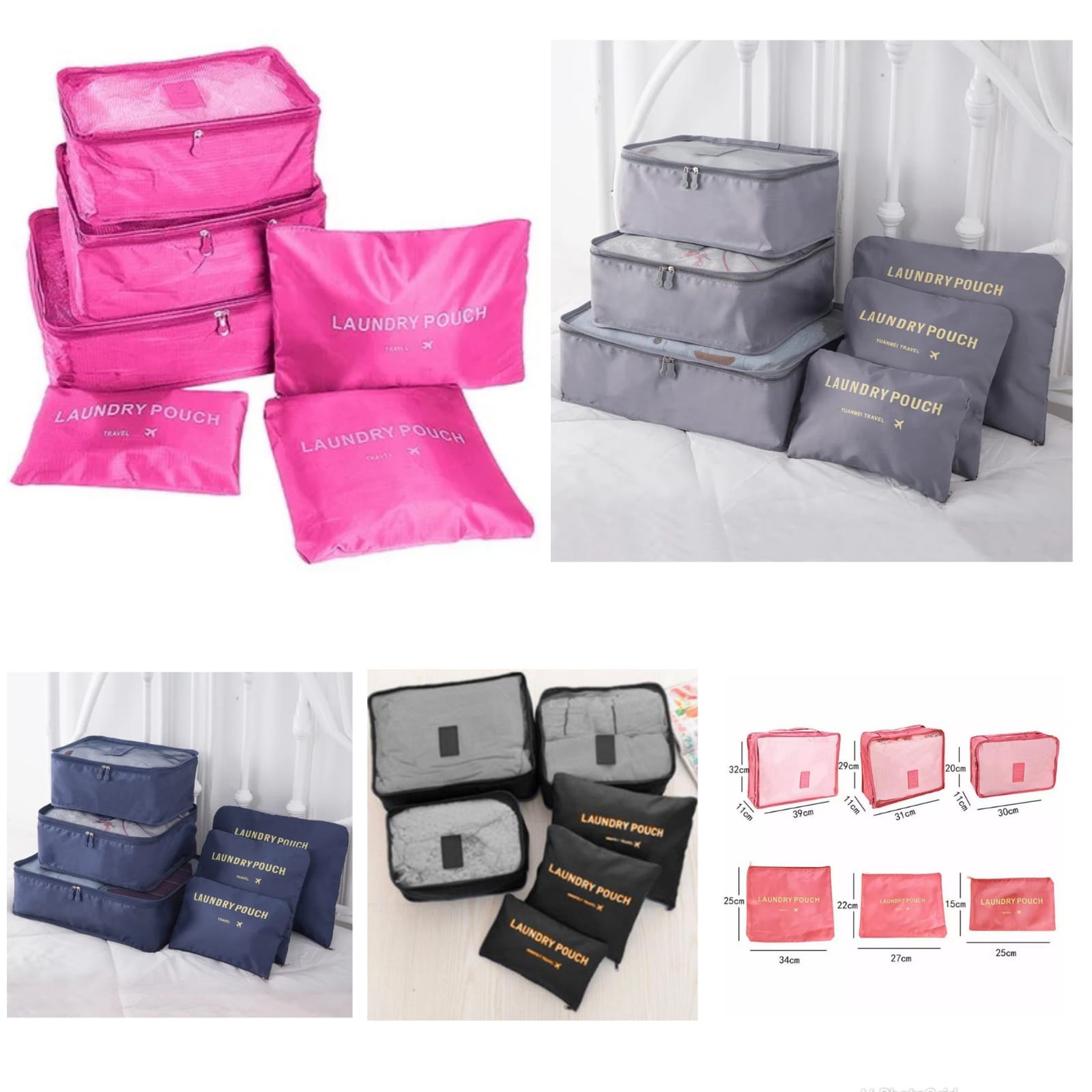 6 Pack Packing Cubes for Travel - Luggage Organizer Bags - Travel Packing Organizers Compression Pouch for Travel Accessories, Travel Essentials Bags, with Laundry Bag for Suitcases