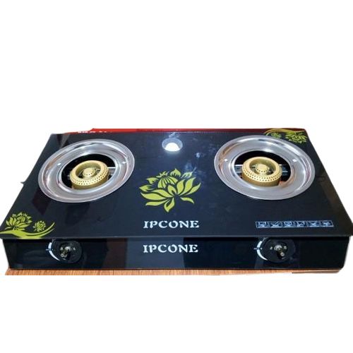 Ipcone Glass Top Double Burner Gas Stove Table Top Cooker