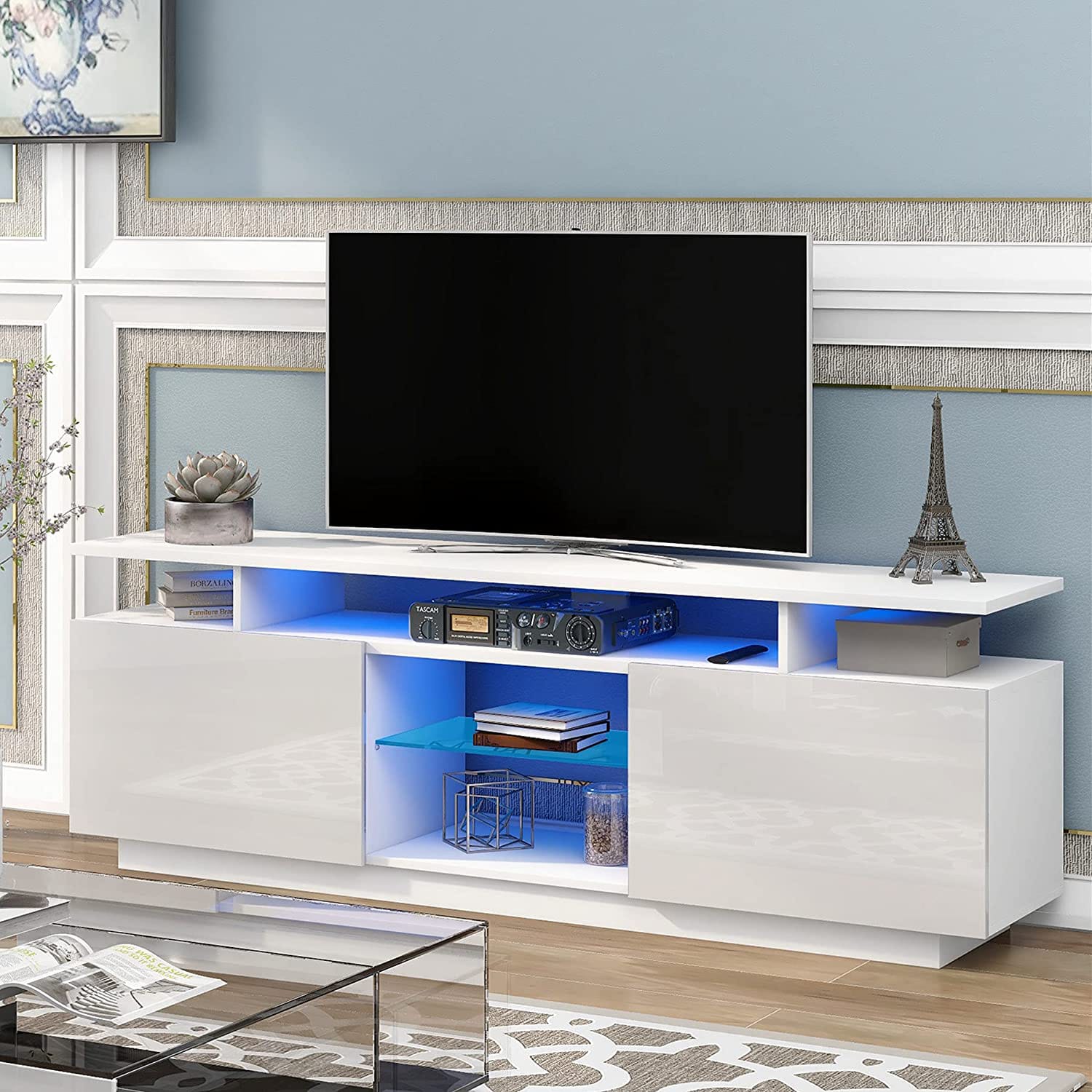 Oslo 5ft Modern TV Stand Fits upto 65" TV With LED light without glass shelf