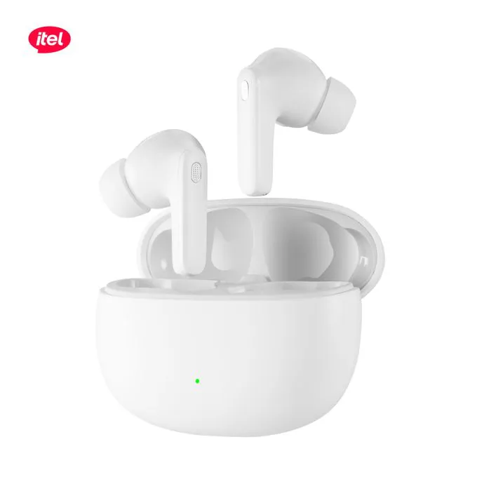 itel TWS BudsAce True Wireless Earbuds with Microphone, Noise Cancellation, Bluetooth, White - Crystal Clear Calls, Noise Isolation