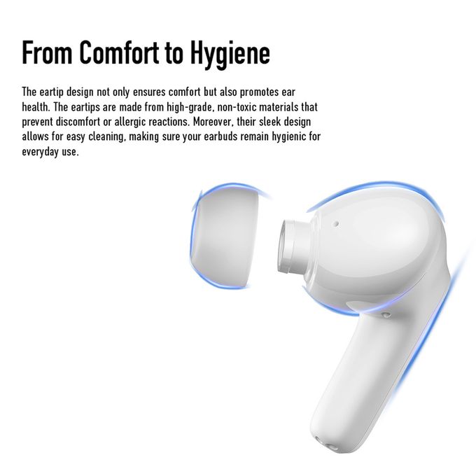 itel TWS BudsAce True Wireless Earbuds with Microphone, Noise Cancellation, Bluetooth, White - Crystal Clear Calls, Noise Isolation