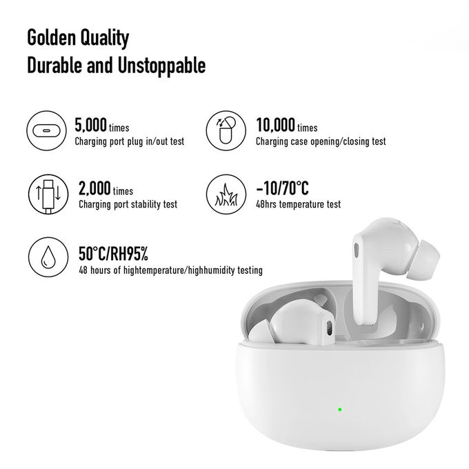 itel TWS BudsAce True Wireless Earbuds with Microphone, Noise Cancellation, Bluetooth, White - Crystal Clear Calls, Noise Isolation