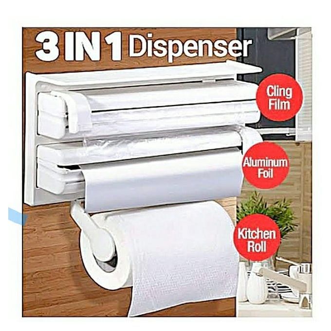 Triple Paper Dispenser, Cling Film, Aluminum Foil And Roll