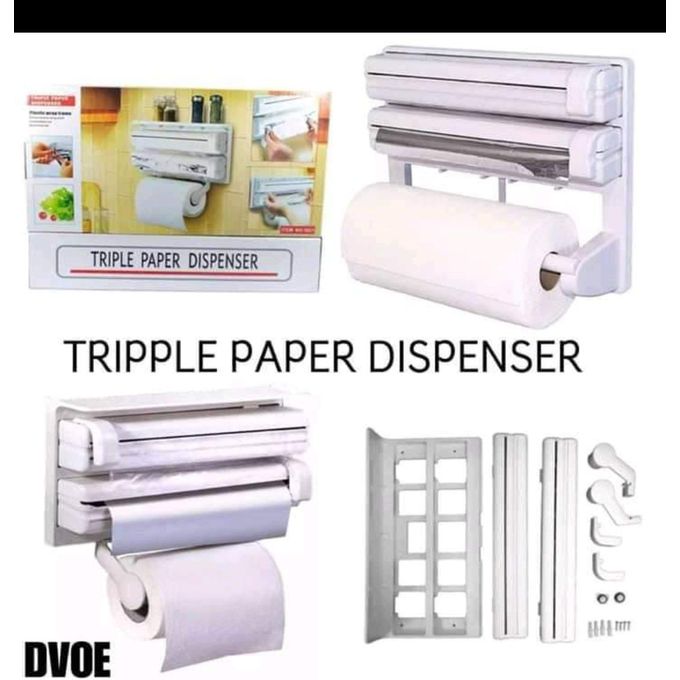 Triple Paper Dispenser, Cling Film, Aluminum Foil And Roll