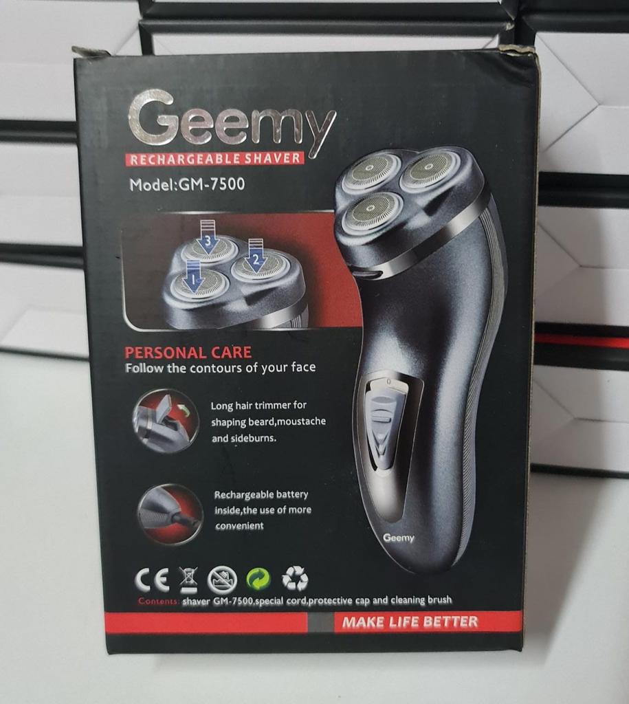 Geemy Rechargeable Beard Trimer And Smoother.
Close Cut heads Flex & Float
3D floating heads, big power, low noise, sharp blade
Use dry or wet, you can use with shaving cream   
360-degree rotation tr