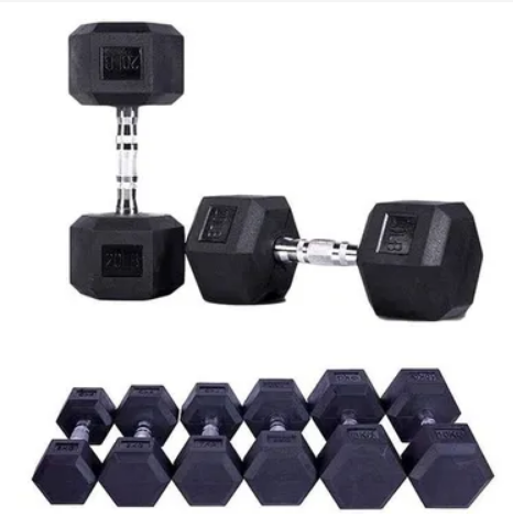 HEXAGON DUMBBELLS Noise reduction and anti-roll technology dumbells ,Rubber coated dumbells sold per single hand,multiple kindly buy 2,dumbells clearance offer for arms and cubes dumbells