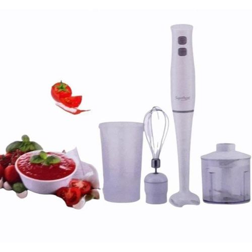Signature Multifunctional 4 In 1 Hand Blender with Chopper, whisk, Measuring cup For Mixing Baby food, Mince, Whisk chop