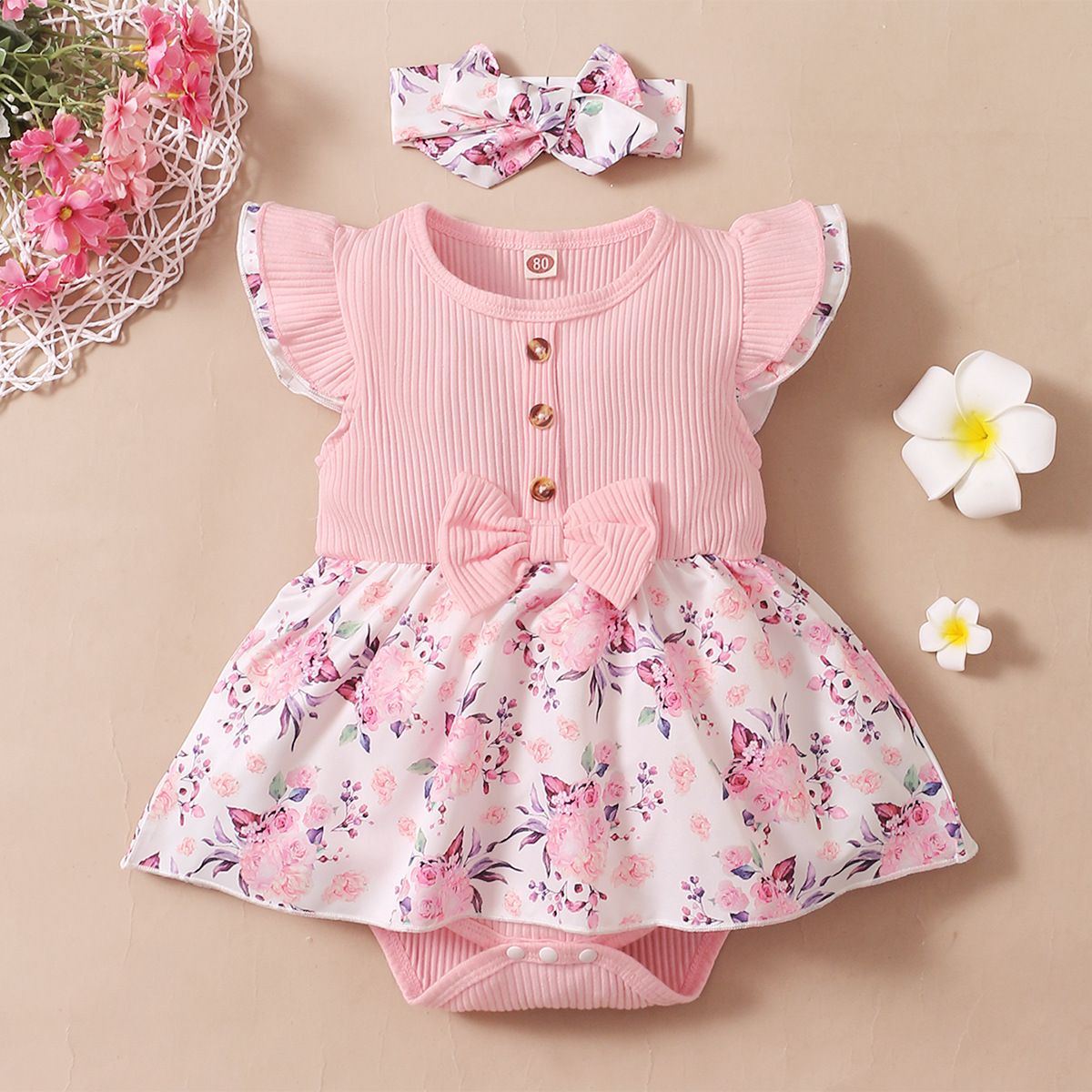 BabyGirl baby dress Romper set