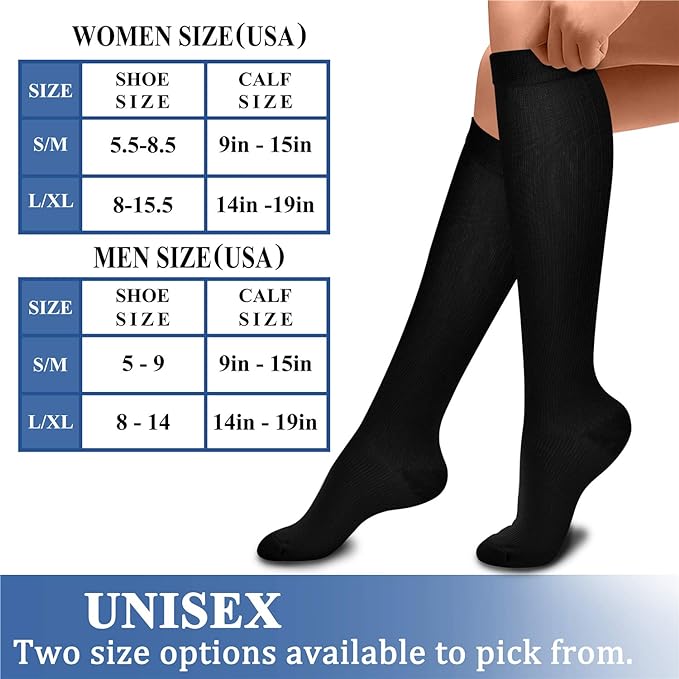 CHARMKING Compression Socks for Women & Men Circulation (3 Pairs) 15-20 mmHg is Best Support for Athletic Running Cycling
