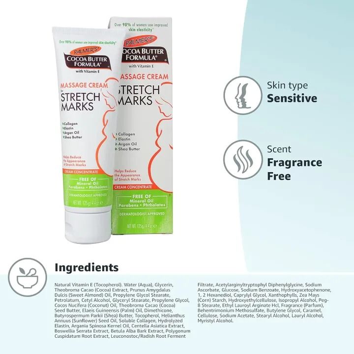 Palmers Cocoa Butter Formula Massage Cream for Stretch Marks and Pregnancy Skin Care