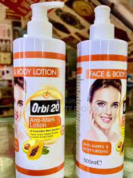 Orbi 20 ANTI-MARKS Face & Body Lotion. Anti-Aging, Moisturizes, Glows, Brightens, Evens the skin tone, whitens Black Spots & Marks