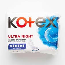 Kotex Ultra night pads ,6 drops, 7 pcs