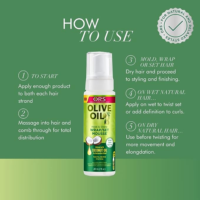 ORS Olive Oil Foam Wrap/Set Mousse - Redefine Restore Bouncy Curls & Body