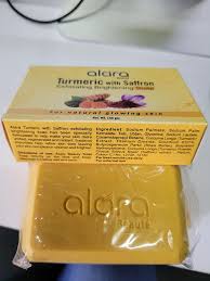 Alara Turmeric With Saffron Exfoliating Brightening Soap for neutral glowing skin 150g