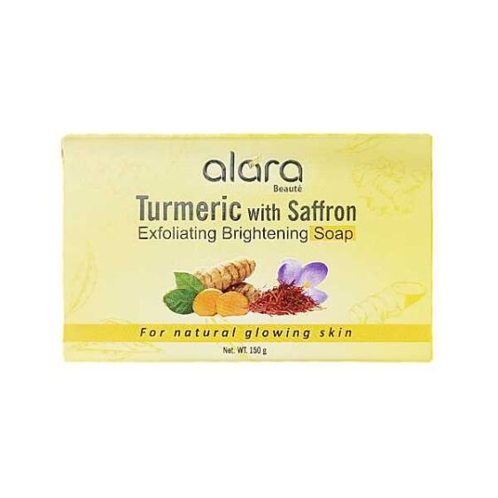 Alara Turmeric With Saffron Exfoliating Brightening Soap for neutral glowing skin 150g