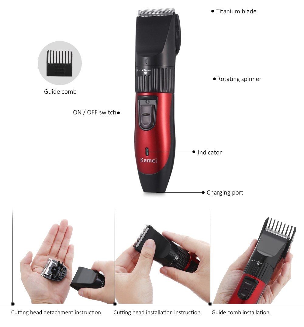 KEMEI KM-730 Hair Trimmer For Men Beard Trimer Professional Hair Clipper Electric Razor Hair Cutting Machine Haircut Electric Shaver