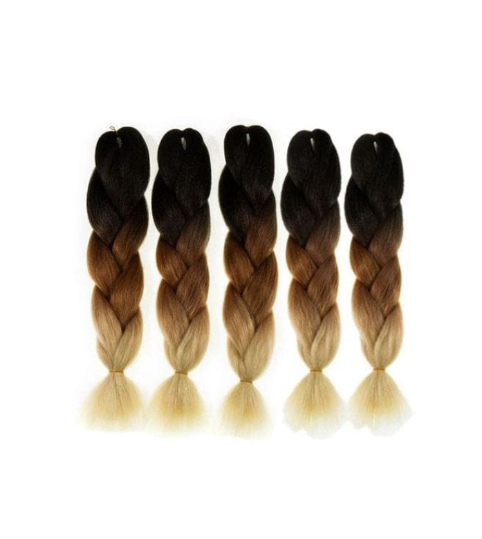 5pc Jumbo Crochet Braiding Ombre Color Synthetic Hair Extensions