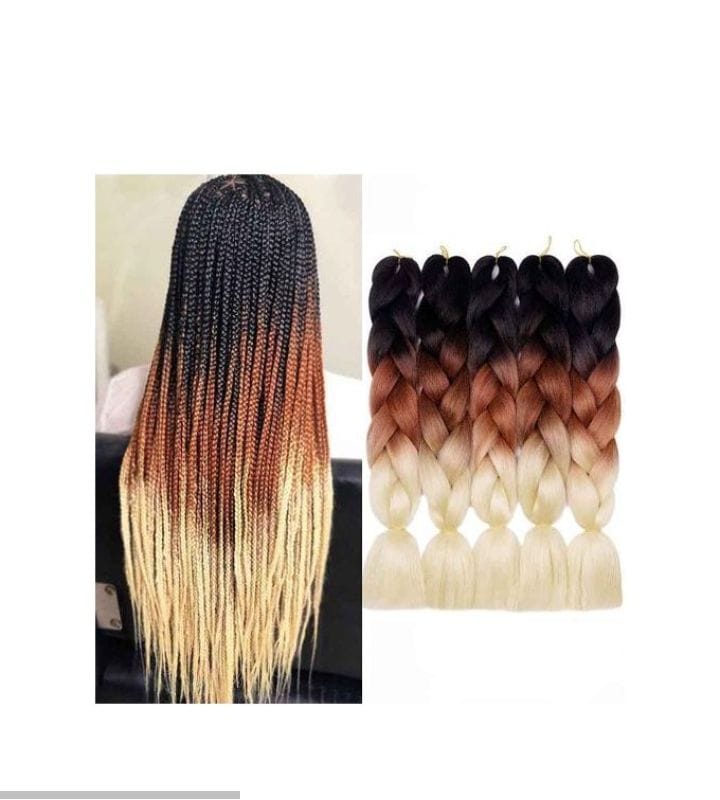 5pc Jumbo Crochet Braiding Ombre Color Synthetic Hair Extensions