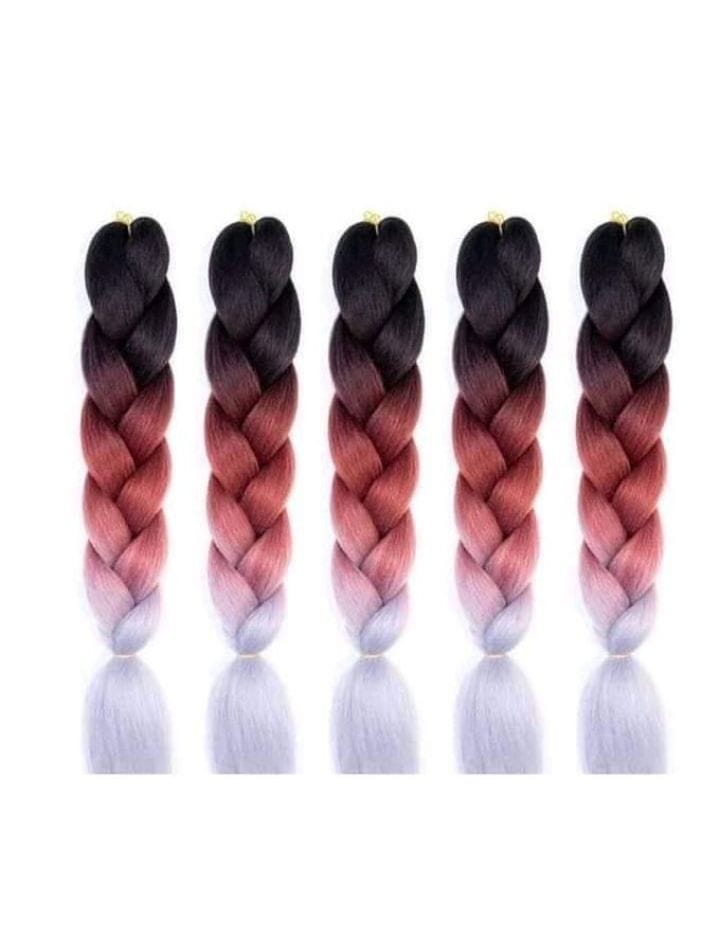 5pc Jumbo Crochet Braiding Ombre Color Synthetic Hair Extensions