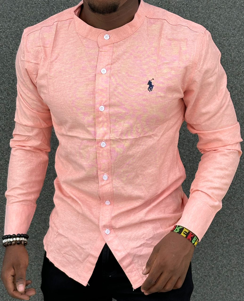 High quality and classic Men's Long Sleeve Mandarin/Chinese Collar Dress Shirts with a Solid Slim Fit Hipster Style
