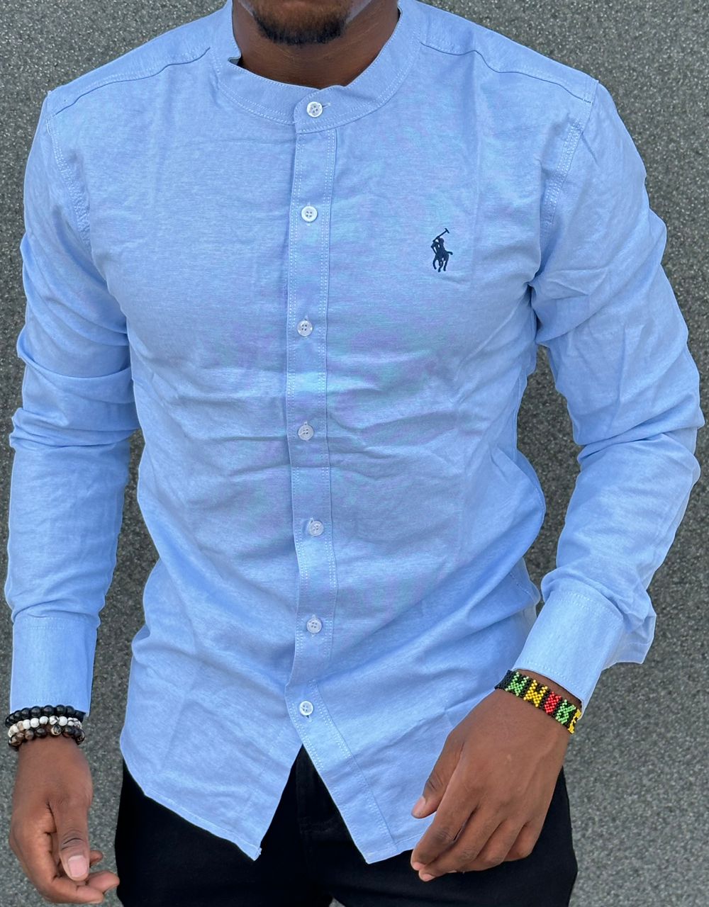 High quality and classic Men's Long Sleeve Mandarin/Chinese Collar Dress Shirts with a Solid Slim Fit Hipster Style