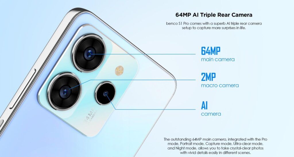 New Arrival BENCO S1 PRO 256GB + 8GB Expandable Upto 16GB  6.8” FHD+ Punch Hole Display Dual Sim 5000mAh battery 33W fast charge with Type-C charging 64MP camera fingerprint lock Smart phones 1 Year W