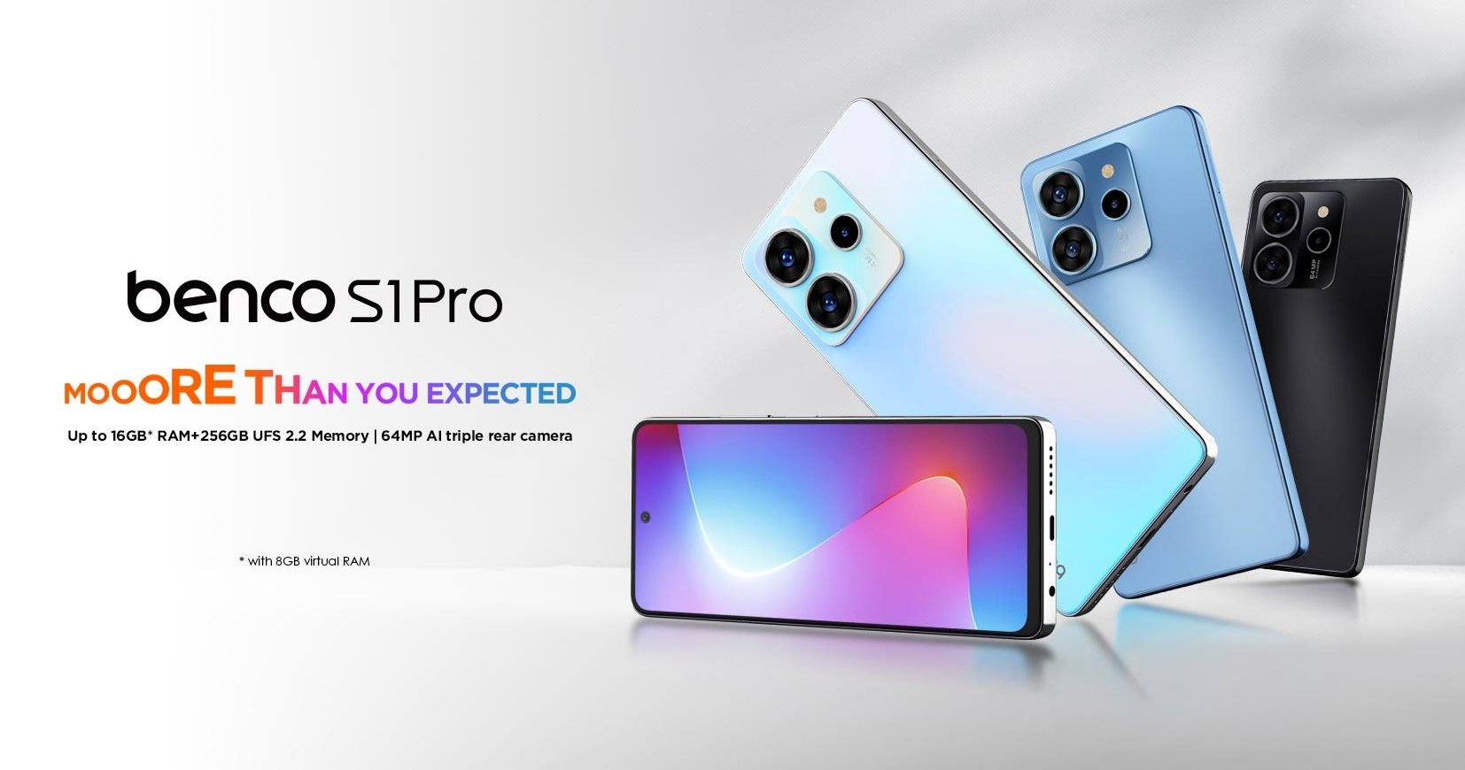 New Arrival BENCO S1 PRO 256GB + 8GB Expandable Upto 16GB  6.8” FHD+ Punch Hole Display Dual Sim 5000mAh battery 33W fast charge with Type-C charging 64MP camera fingerprint lock Smart phones 1 Year W