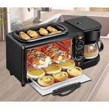 Sokany 3 In 1 Breakfast Maker Toaster with Frying Pan, Portable Oven Breakfast Maker with Coffee Machine, Non Stick Die Cast Grill/Griddle for Bread Egg Sandwich Bacon Sausages