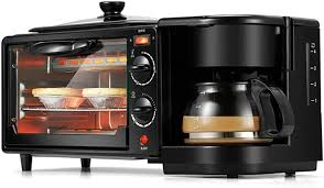 Sokany 3 In 1 Breakfast Maker Toaster with Frying Pan, Portable Oven Breakfast Maker with Coffee Machine, Non Stick Die Cast Grill/Griddle for Bread Egg Sandwich Bacon Sausages