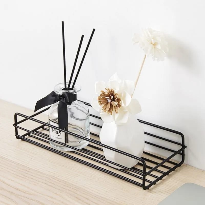 Multipurpose Rectangular Shape Bathroom Shelf/Rack/Organiser/Stand/Holder with Soap Dish and Toothbrush Holder Tumbler Wall Mounted Accessories for Home and Kitchen