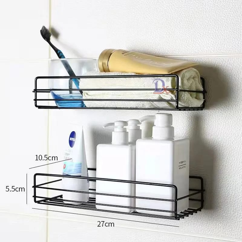 Multipurpose Rectangular Shape Bathroom Shelf/Rack/Organiser/Stand/Holder with Soap Dish and Toothbrush Holder Tumbler Wall Mounted Accessories for Home and Kitchen