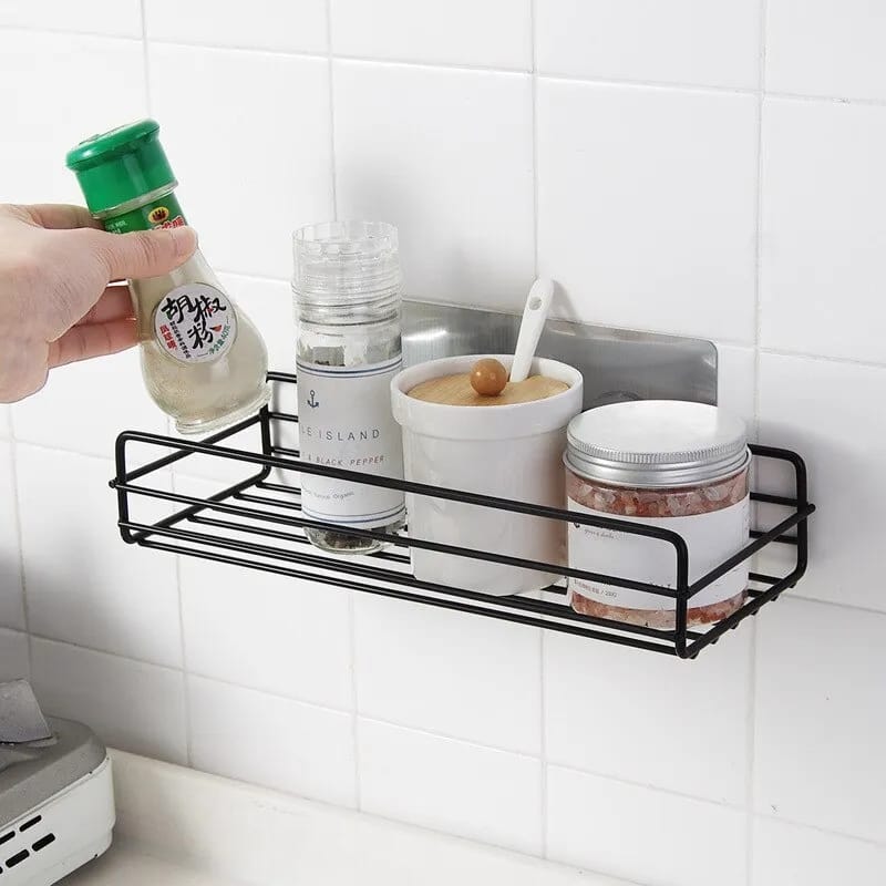 Multipurpose Rectangular Shape Bathroom Shelf/Rack/Organiser/Stand/Holder with Soap Dish and Toothbrush Holder Tumbler Wall Mounted Accessories for Home and Kitchen