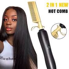 3 in 1 Electric Hot Comb Hair Straightener for Natural Black Hair Wigs Pressing Combs  with free GIFT COMB