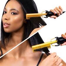 3 in 1 Electric Hot Comb Hair Straightener for Natural Black Hair Wigs Pressing Combs  with free GIFT COMB