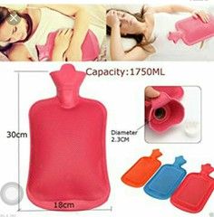 2L Hot Water Bottles, Natural Rubber -BPA Free- Durable Hot Water Bag for Hot Compress and Heat Therapy, Pain Relief Heating Pad