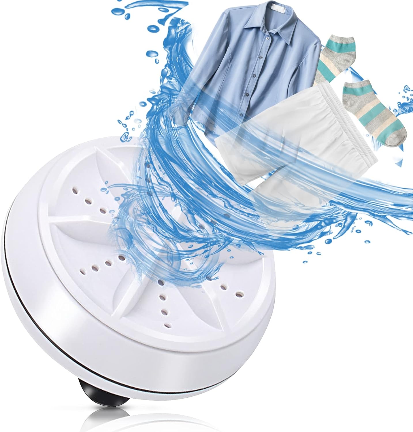 Portable Washing Machine,Mini Washing Machine with Suction Cups, 3 in 1 Bubble Cleaning USB Ultrasonic Powered Turbo Washing Machine & Sink Dishwasher for Camping, Travelling, Business Trip