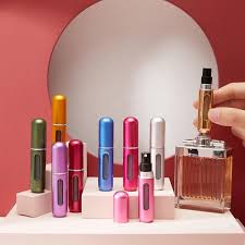 5pcs Refillable Perfume Atomizer Bottle, Portable 5ml Mini Refillable Perfume Spray Scent Pump Case Perfume Dispenser Pump Transfer Tool for Travel