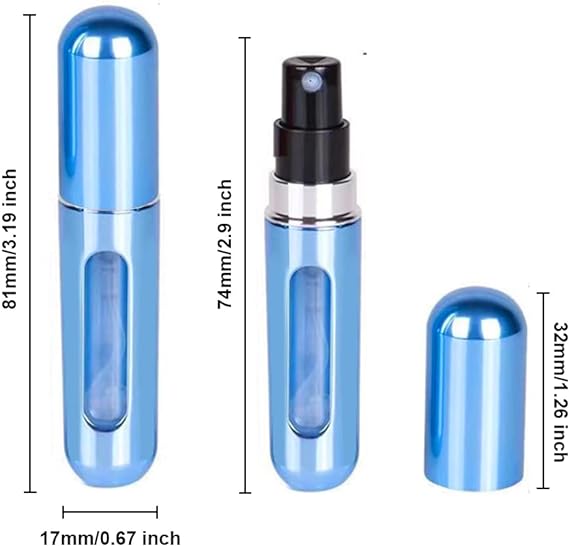 5pcs Refillable Perfume Atomizer Bottle, Portable 5ml Mini Refillable Perfume Spray Scent Pump Case Perfume Dispenser Pump Transfer Tool for Travel