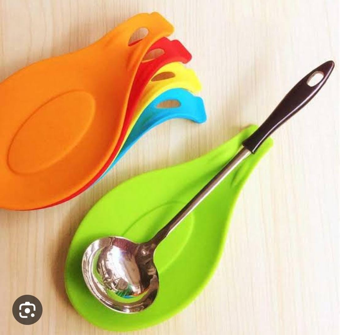 3Pcs Modern Silicone Spoon Rests (Set of 3) | Kitchen Utensil Holders for Stove Top | Quality Food Grade BPA Free Material | Counter Spatula Holder | Stovetop Spoon Rest