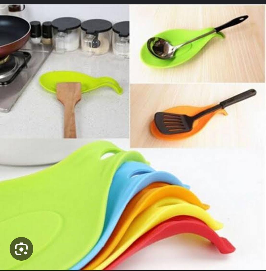 3Pcs Modern Silicone Spoon Rests (Set of 3) | Kitchen Utensil Holders for Stove Top | Quality Food Grade BPA Free Material | Counter Spatula Holder | Stovetop Spoon Rest