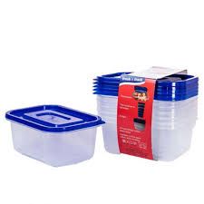 Adix Set of 6 Clear Plastic Food Fridge Storage Containers 800 ml