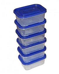 Adix Set of 6 Clear Plastic Food Fridge Storage Containers 800 ml