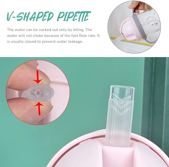 250 ml Weighted Straw Cup, Baby Straw Cup, Leak-Proof Bite Spout Drinking Cup, Weighted Straw, Learning Drinking, Sippy Cup for Toddlers 8+ Months Baby